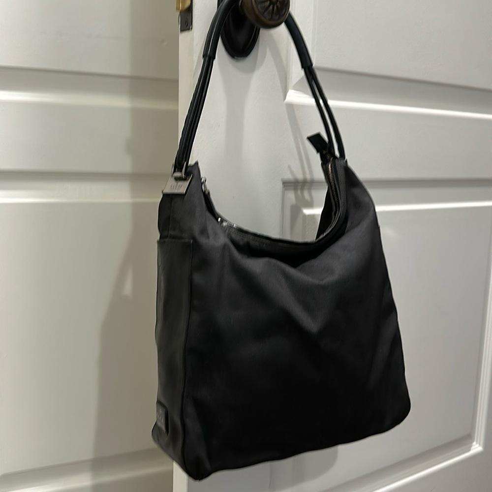 GUCCI hobo vintage bag. Black 11 Wx 12 H (extra 10 H for strap) 4D inches